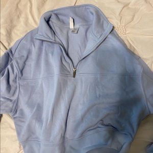 H and M cropped blue half zip size small